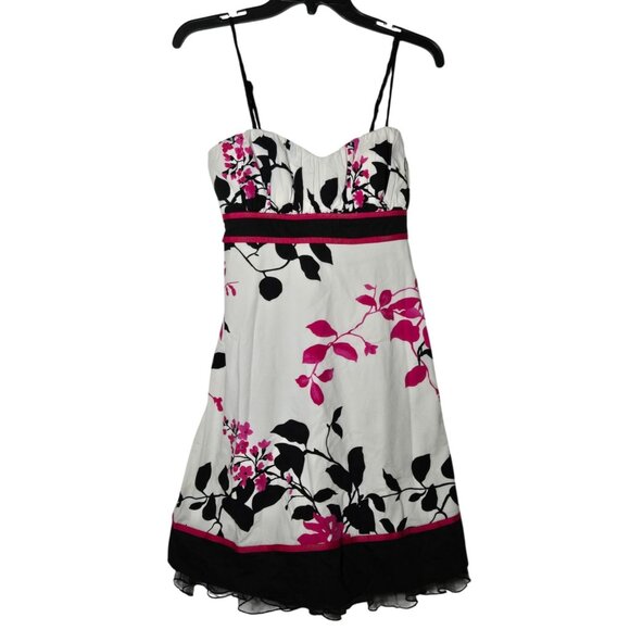 Speckles Juniors Floral Babydoll Sweetheart Neck Sleeveless Mini Dress 9 Y2K - Picture 1 of 11